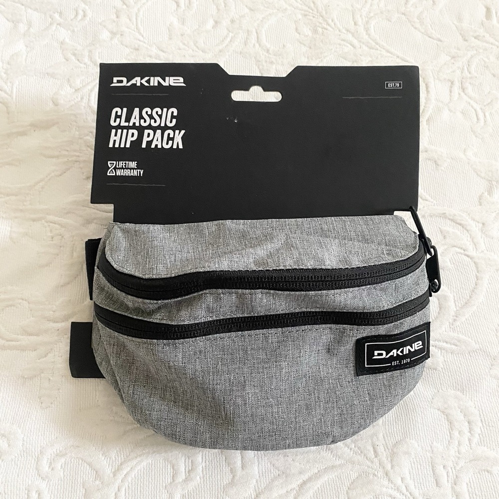 Dakine Classic Hip‎ Fanny Pack Bag Adult Unisex Light Gray Small New Double Zip
